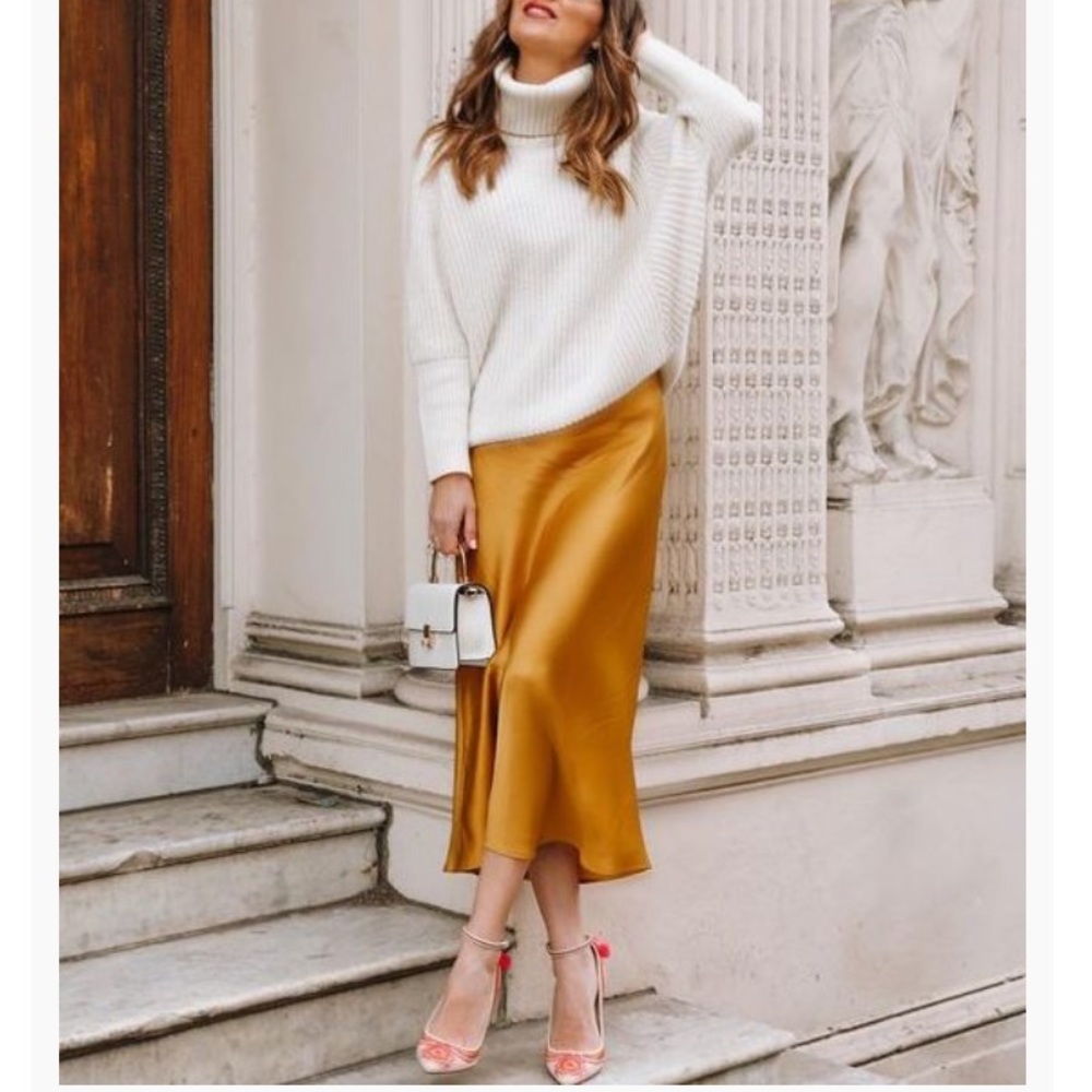 Satin midi slip dress